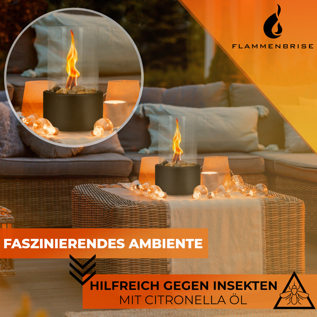 Tischkamin ohne Wunschgravur | Tischfeuer für Indoor und Outdoor